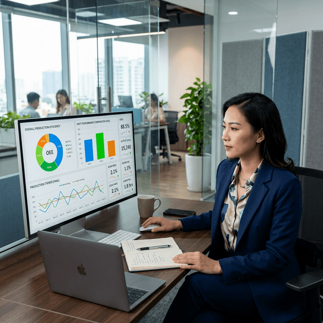 Dashboard thống kê sản lượng và OEE